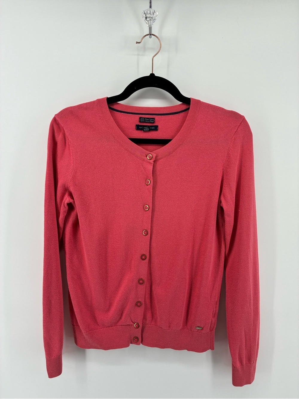 Tommy Hilfiger Coral Pink Button-Front Cardigan